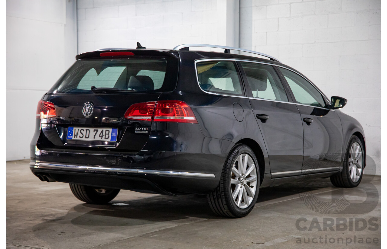 4/2014 Volkswagen Passat 130 TDI Highline 3C MY14 4d Wagon Deep Black Pearl Turbo Diesel 2.0L