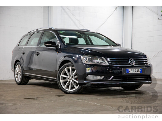 4/2014 Volkswagen Passat 130 TDI Highline 3C MY14 4d Wagon Deep Black Pearl Turbo Diesel 2.0L