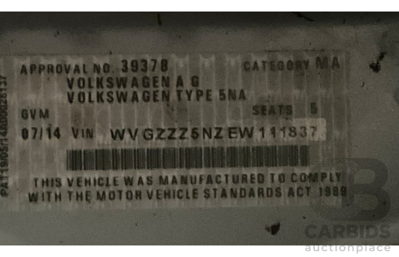 7/2014 Volkswagen Tiguan 118 TSI (4x2) 5NC MY14.5 4d Wagon Pure White Twincharged 1.4L