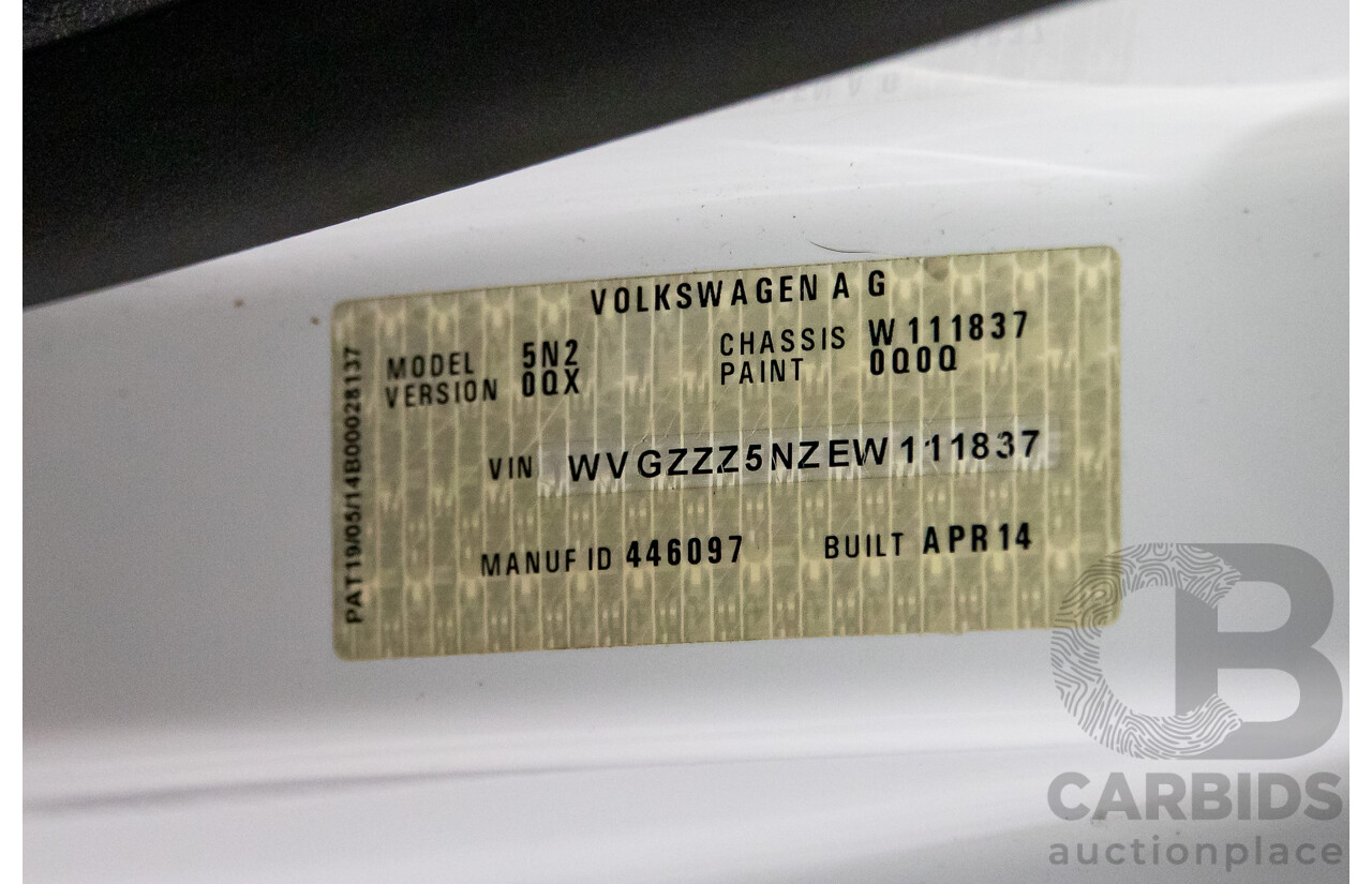 7/2014 Volkswagen Tiguan 118 TSI (4x2) 5NC MY14.5 4d Wagon Pure White Twincharged 1.4L