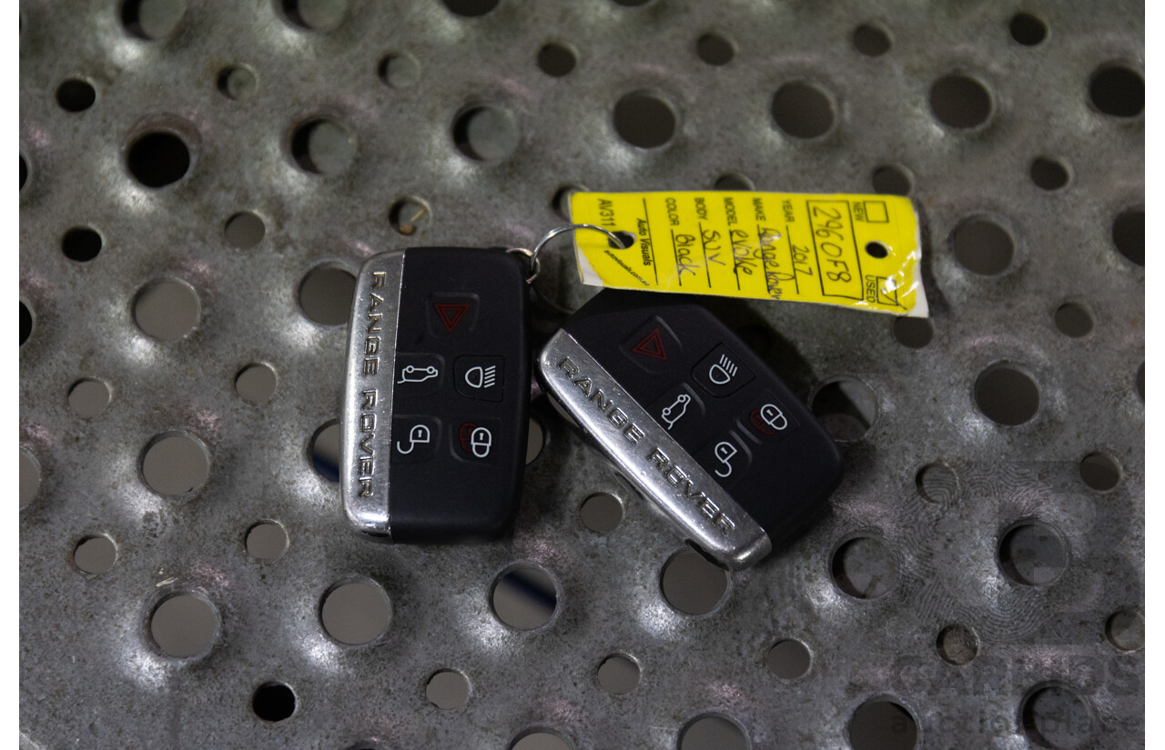 07/2017 Range Rover Evoque Td4 150 SE (AWD) LV MY17 5d Wagon Santorini Black Metallic Turbo Diesel 2.0L