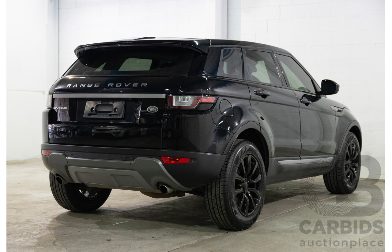 07/2017 Range Rover Evoque Td4 150 SE (AWD) LV MY17 5d Wagon Santorini Black Metallic Turbo Diesel 2.0L