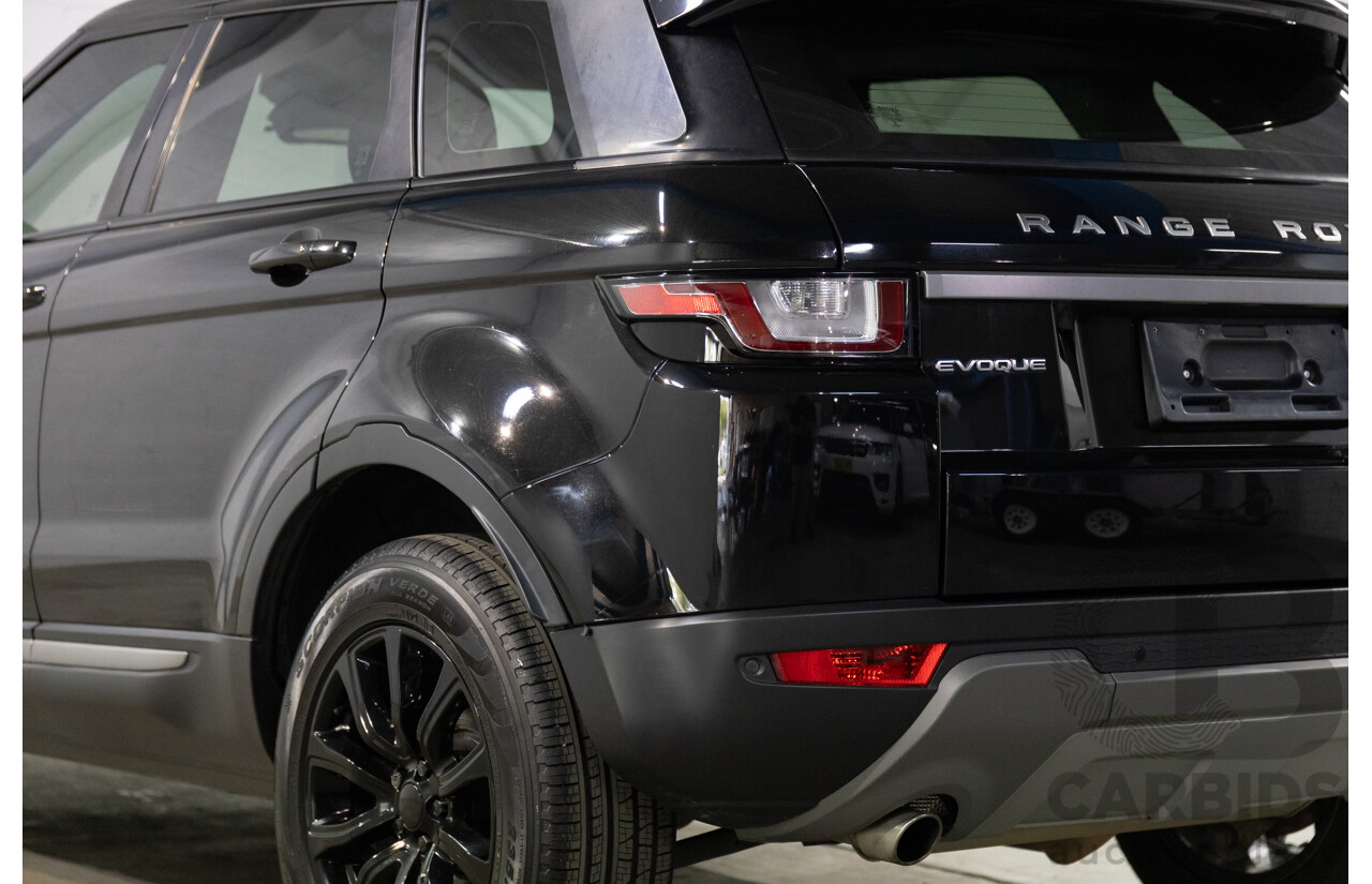 07/2017 Range Rover Evoque Td4 150 SE (AWD) LV MY17 5d Wagon Santorini Black Metallic Turbo Diesel 2.0L
