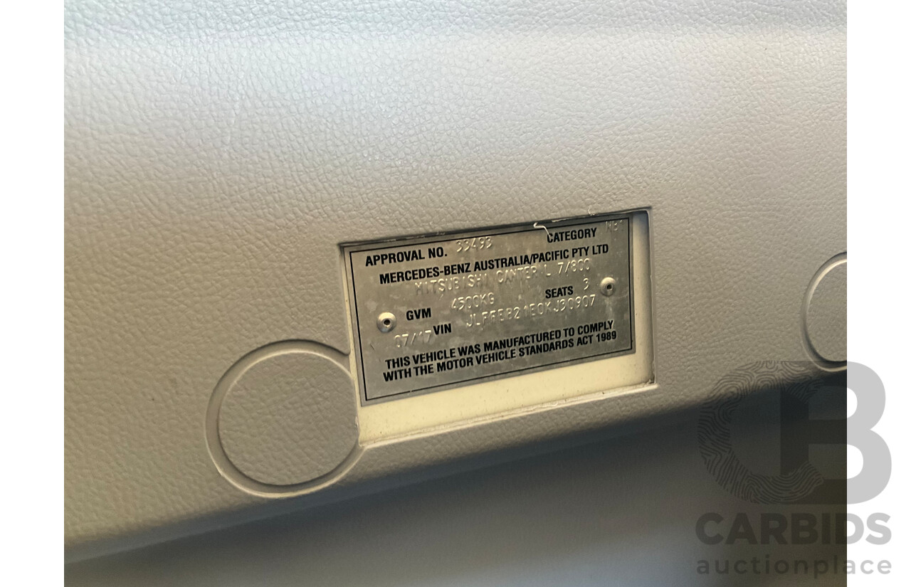 07/2017 Mitsubishi Canter L 7/800 515 (4x2) Cab Chassis 2d Truck Turbo Diesel 3.0L - Custom Refrigerated