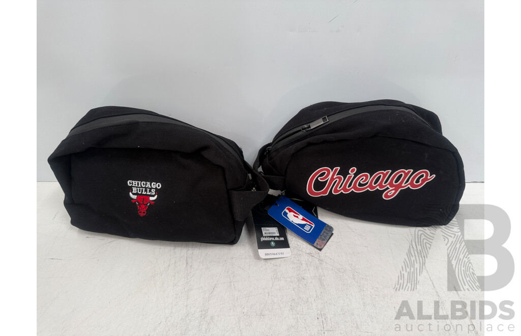Box of 2x Black Chicago Bulls Tagged Small Bags