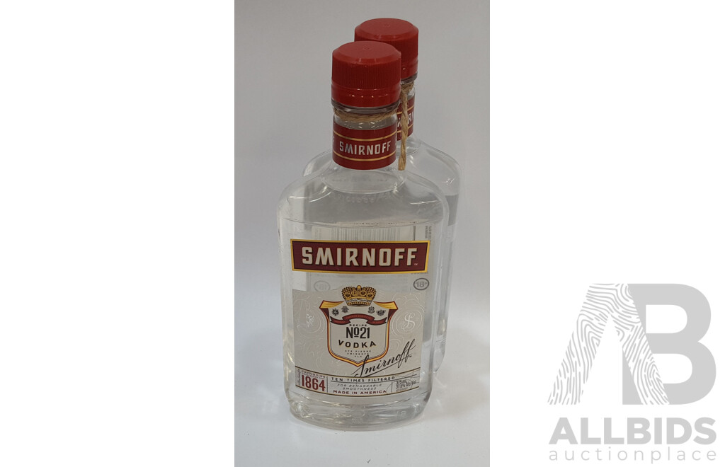 Smirnoff No21 Vodka 375ml - Lot of Two