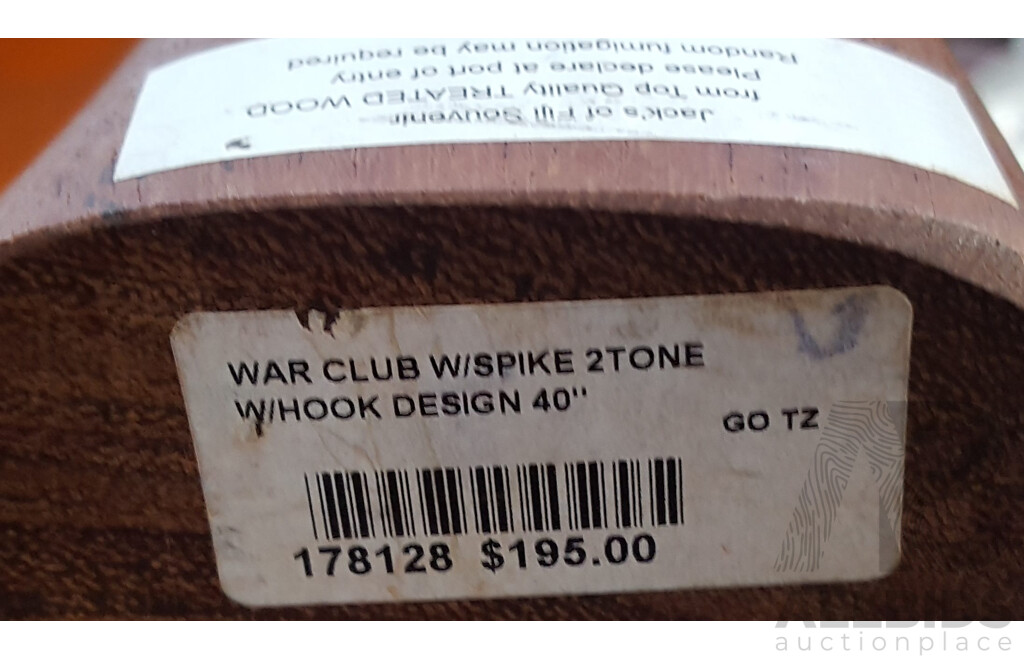 Fiji (Two-Tone) War Club w/ Spike / Hook Design