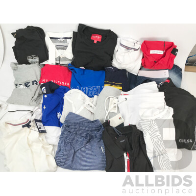 Bulk Lot of Assorted Clothes From Brands Such as Calvin Klein, Tommy Hilfiger, Guess, Fila, and More