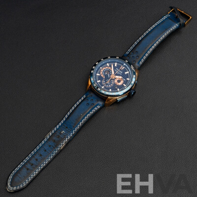 Pulsar PU2080X Quartz Multi-Function Chronograph Stainless Steel Blue/Rose Gold Men's Watch