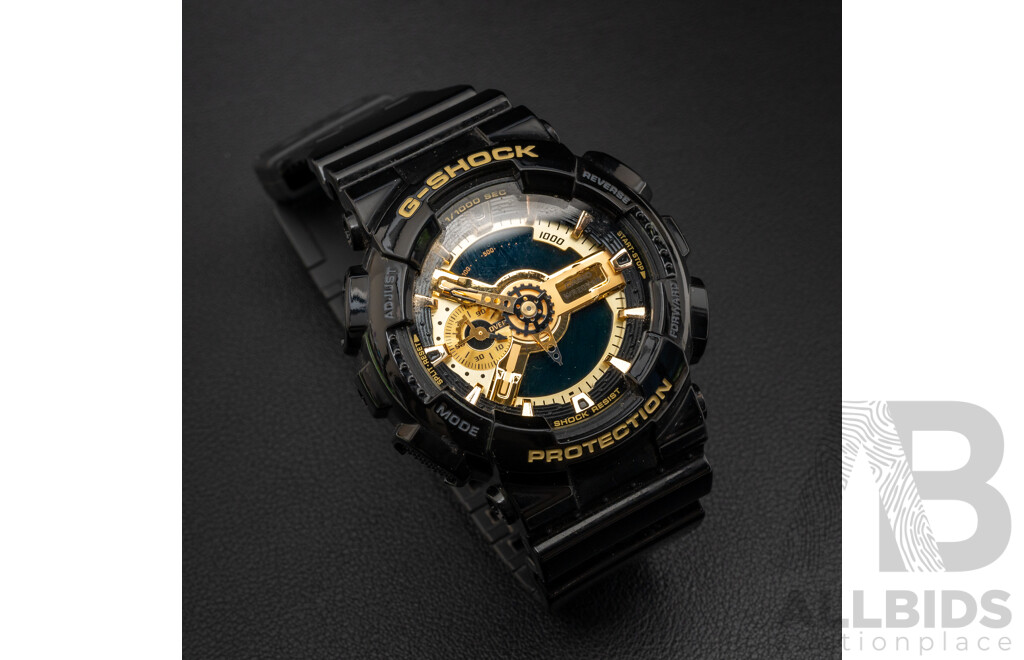 Casio GA-110GB 5146 48mm G-Shock Analogue/Digital X Series Black/Gold Negative Display Watch