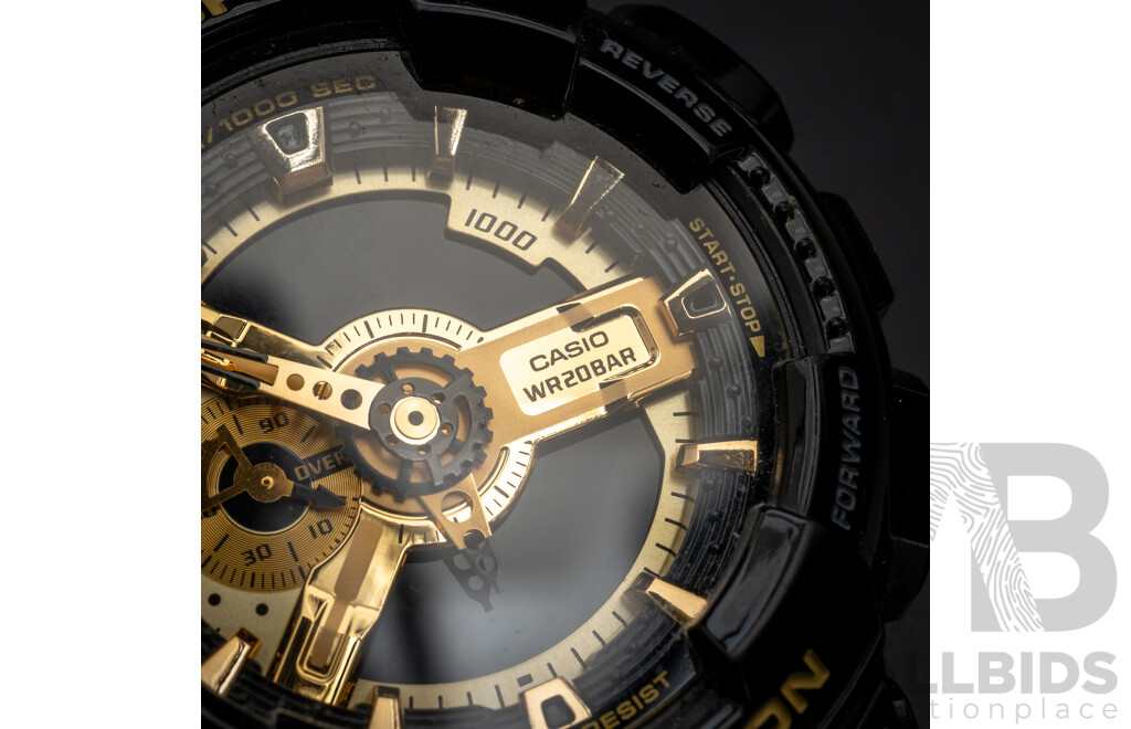 Casio GA-110GB 5146 48mm G-Shock Analogue/Digital X Series Black/Gold Negative Display Watch