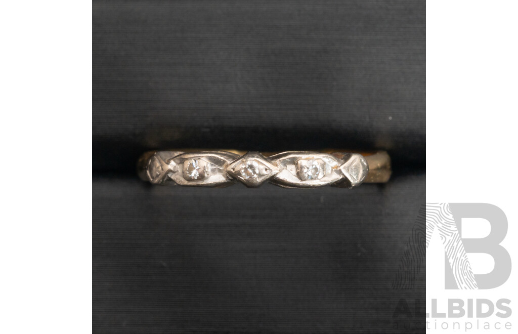 Vintage Art Deco Style Two Tone 18ct Gold and Diamond Ring