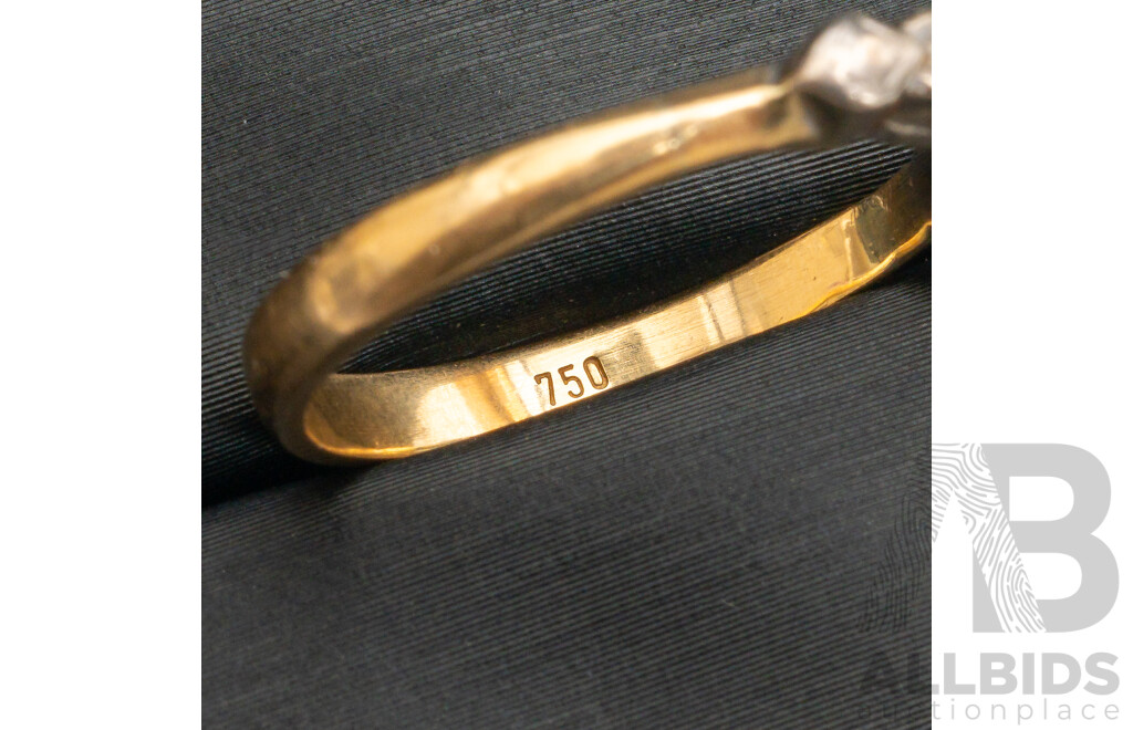 Vintage Art Deco Style Two Tone 18ct Gold and Diamond Ring