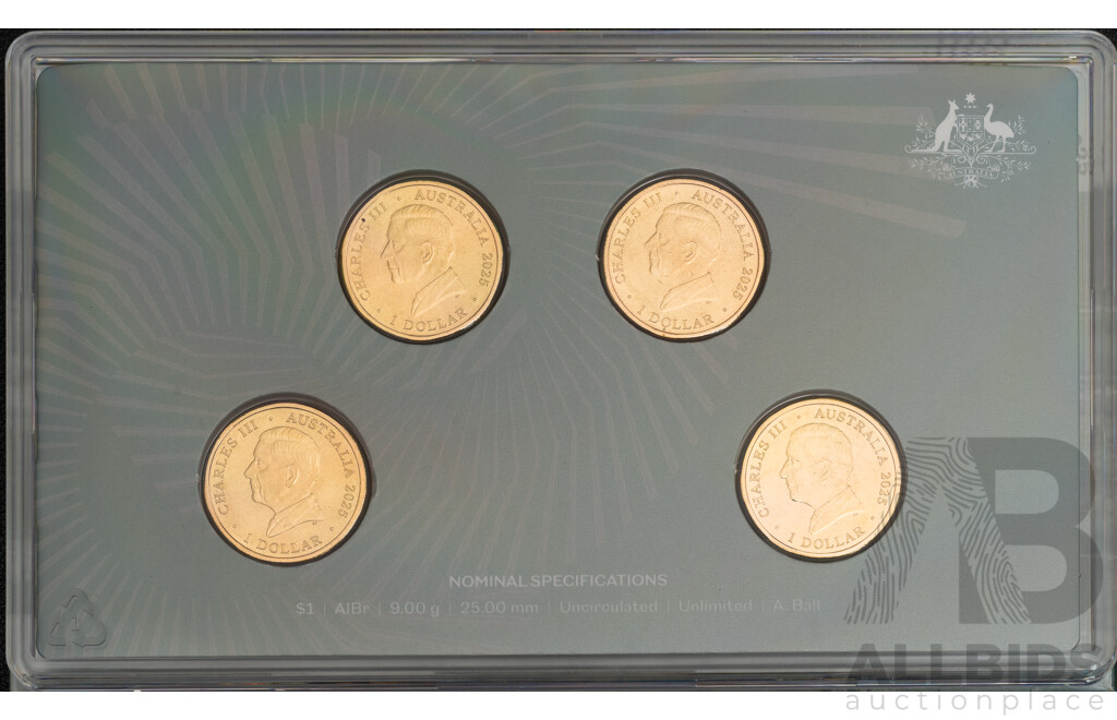 60th Anniversary Royal Australian Mint 2025 $1 Mintmark & Privy Four Coin Set