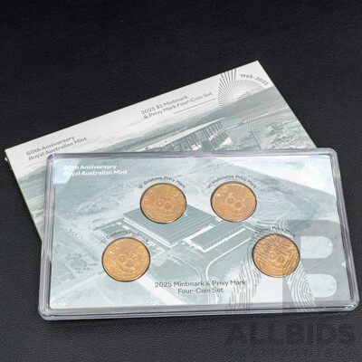 60th Anniversary Royal Australian Mint 2025 $1 Mintmark & Privy Four Coin Set