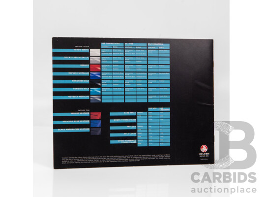 Genuine 2005 Holden Commodore SSZ V8 Ute / Sedan / Crewman 10-Page Sales Brochure