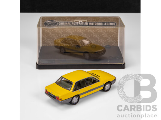TRAX 1986 Holden VL Commodore Berlina Sedan Yellow TR16F 1:43 Scale Model Car