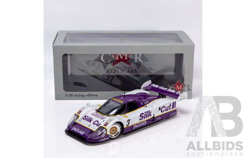 CMR Replicars 1990 Jaguar XJR12 #3 Silk Cut Winner LeMans Nielsen, Cobb, Salazar 1:18 Scale Model Car - New