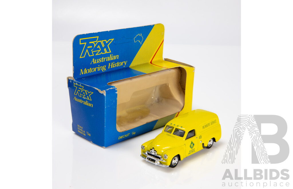 TRAX 1953 Holden FJ Panel Van RACV Road Service Yellow 8003R 1:43 Scale Model Car