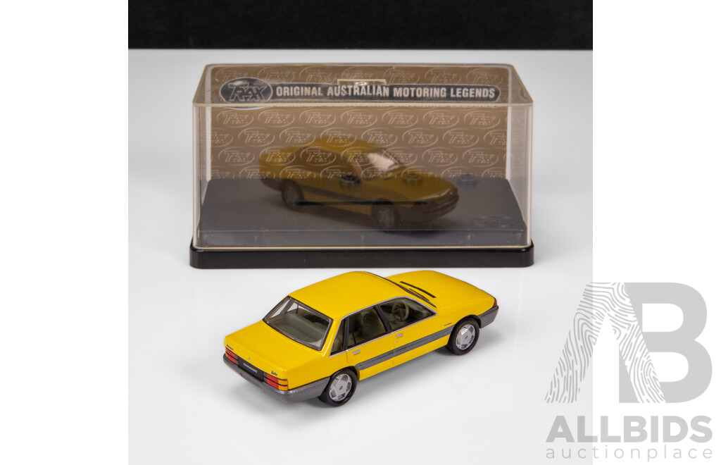 TRAX 1986 Holden VL Commodore Berlina Sedan Yellow TR16F 1:43 Scale Model Car