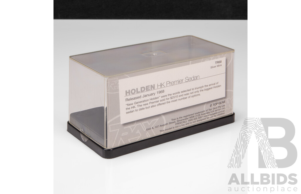 TRAX 1968 Holden HK Premier Sedan Silver Mink TR68 1:43 Scale Model Car