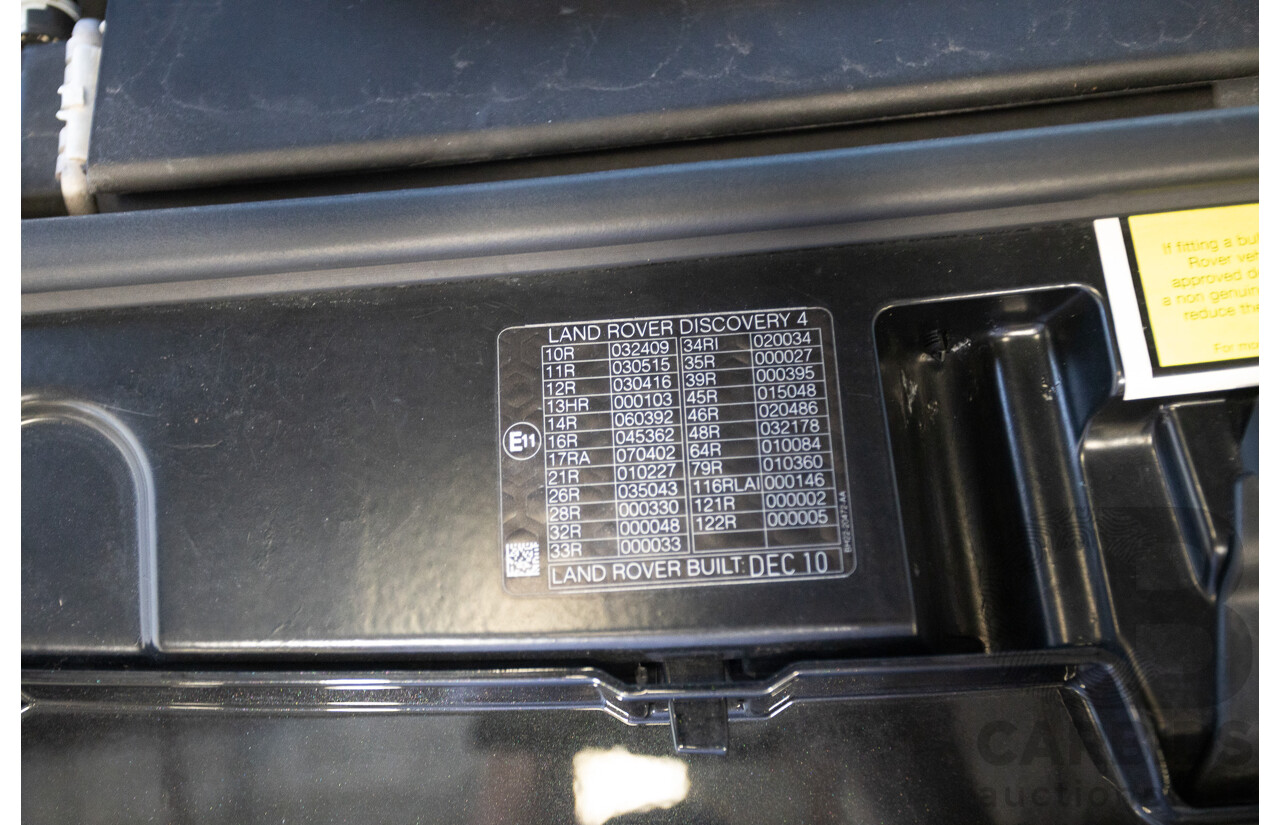 3/2011 Land Rover Discovery 4 TDV6 (4x4) MY11 4D Wagon Santorini Black Turbo Diesel 2.7L - 7 seater