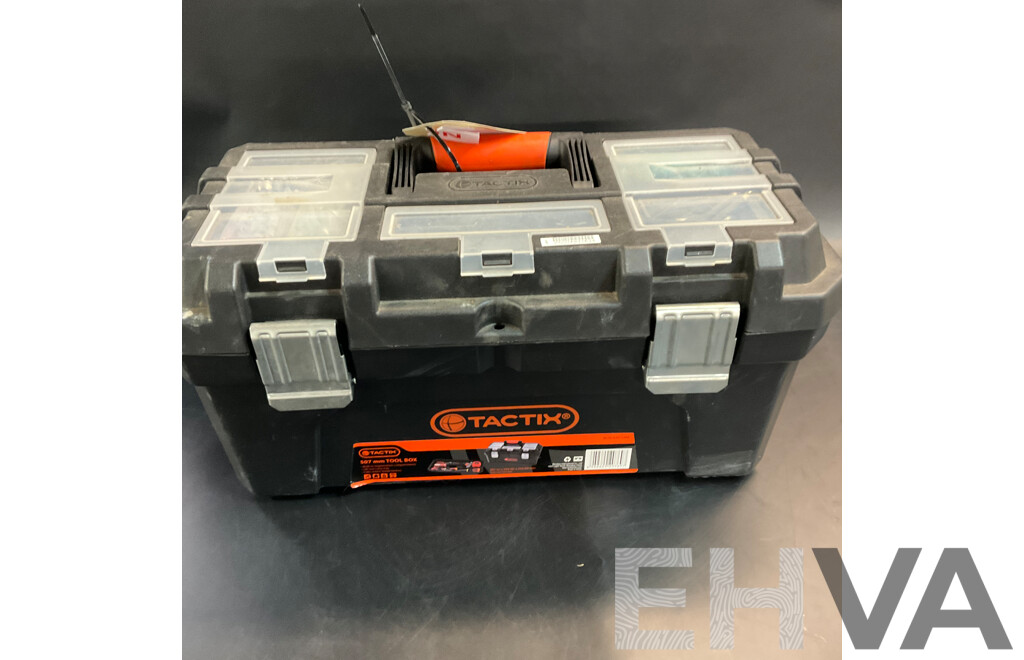 Assorted Tools and Hardware in Tactix Tool Box