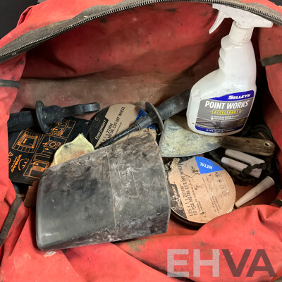 Three Makita Power Tools with Hand Tools in Milwaukee Carry Bag