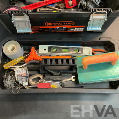 Assorted Tools and Hardware in Tactix Tool Box