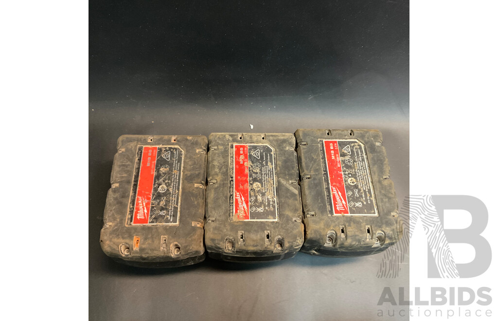 Milwaukee M18B5 18V 5.0Ah Li-Ion RED LITHIUM Battery - Lot of 3