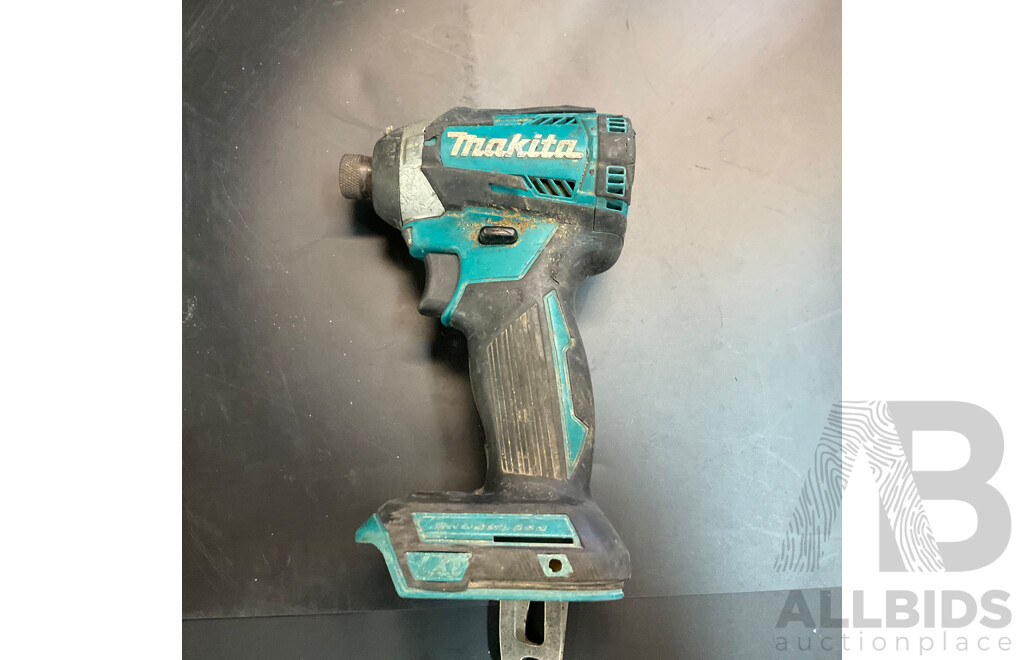 Three Makita Power Tools with Hand Tools in Milwaukee Carry Bag