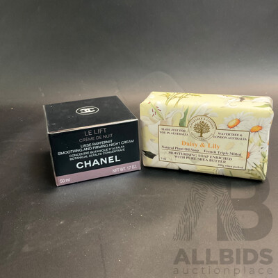 Chanel Creme De Nuit Smoothing and Firming Night Cream and Daisy & Lily Soap