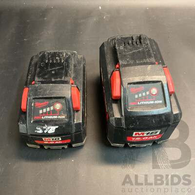 Milwaukee M18HB8 & M18HB12 18VRED LITHIUM Battery - Lot of 2