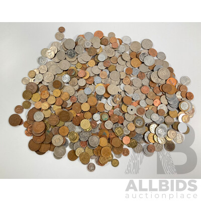 Collection of International Coins Including USA, Cuba, Costa Rica, New Zealand, Caribbean, Thailand, Malaysia, France Hong Kong, Australia, Israel, Fiji Canada - Approximately 3.3 Kilograms