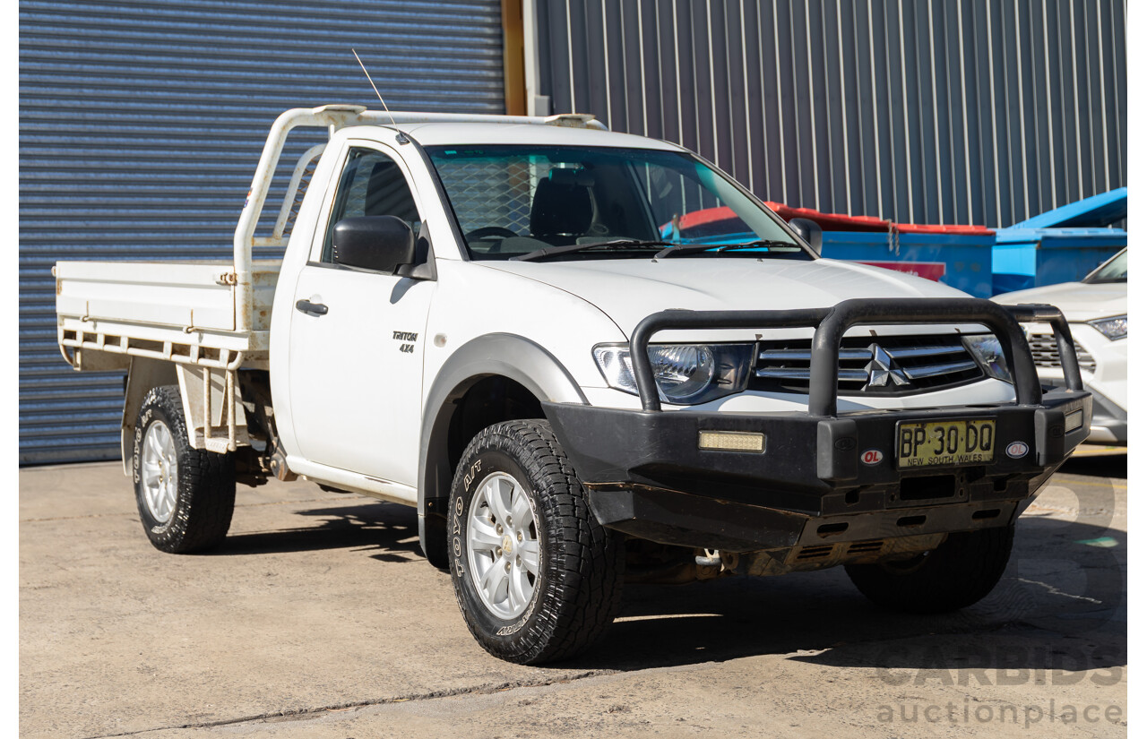 1/2012 Mitsubishi Triton GLX (4x4) MN MY12 C/Chas Solid White Turbo Diesel 2.5L
