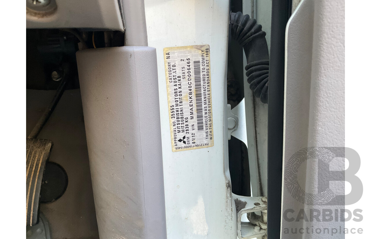 1/2012 Mitsubishi Triton GLX (4x4) MN MY12 C/Chas Solid White Turbo Diesel 2.5L