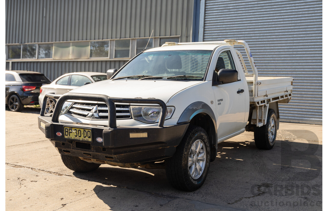 1/2012 Mitsubishi Triton GLX (4x4) MN MY12 C/Chas Solid White Turbo Diesel 2.5L