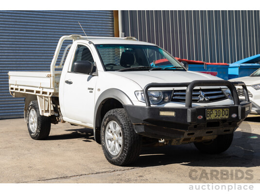 1/2012 Mitsubishi Triton GLX (4x4) MN MY12 C/Chas Solid White Turbo Diesel 2.5L