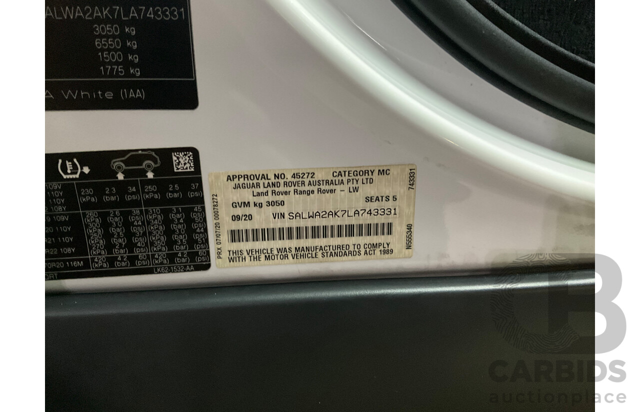 09/2020 Land Rover Range Rover Sport SDV6 HSE Dynamic (225kW AWD) L494 MY20.5 4d Wagon Fuji White Turbo Diesel V6 3.0L - 7 Seater