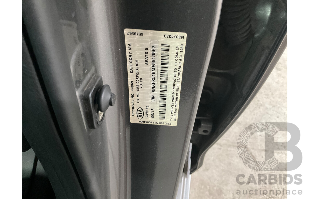 09/2015 Kia Cerato S (FWD) YD MY15 5d Hatchback Silky Silver Metallic 1.8L