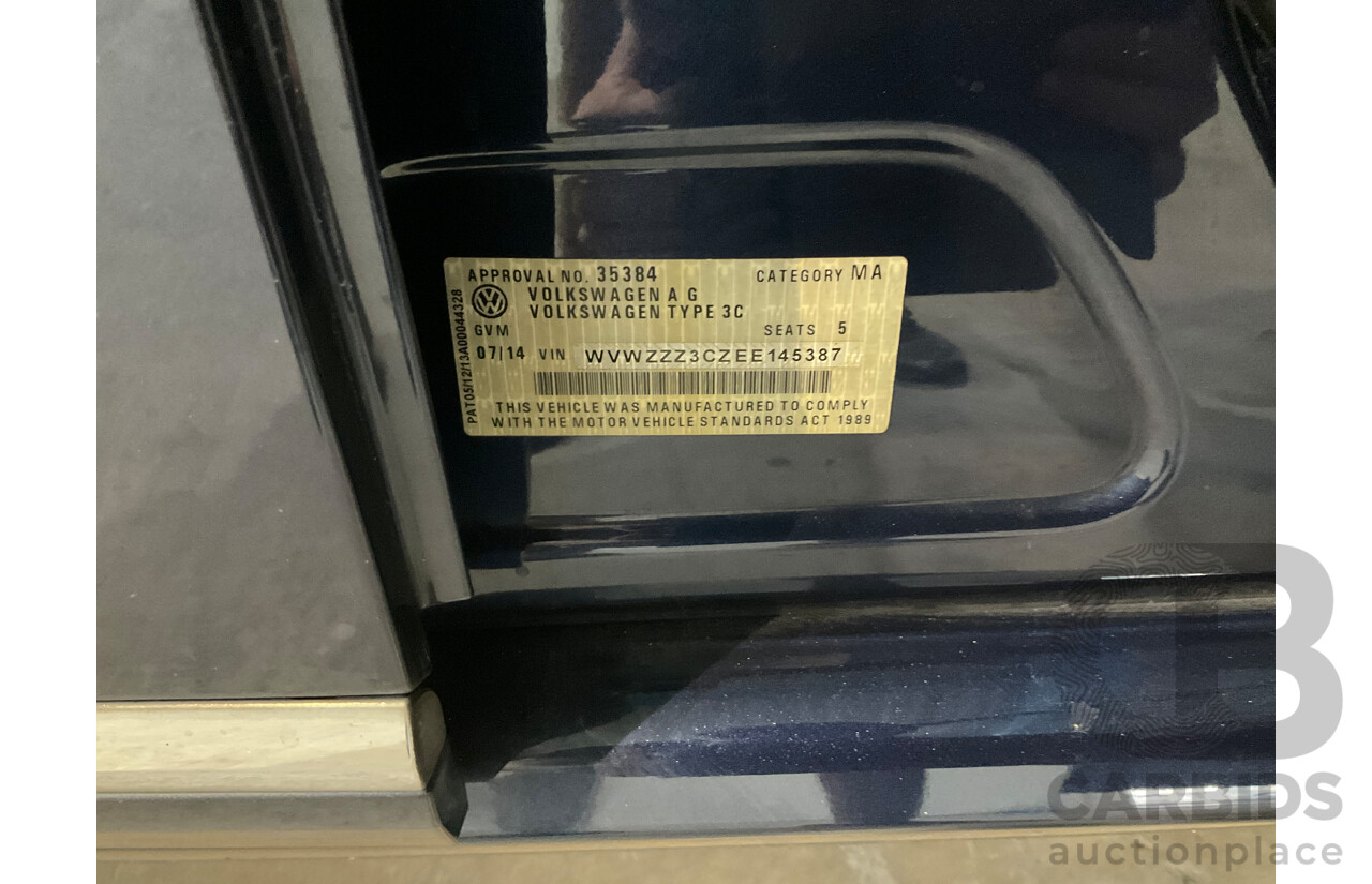 7/2014 Volkswagen Passat 118 TSI 3C MY14.5 4d Sedan Night Blue Metallic Turbo 1.8L