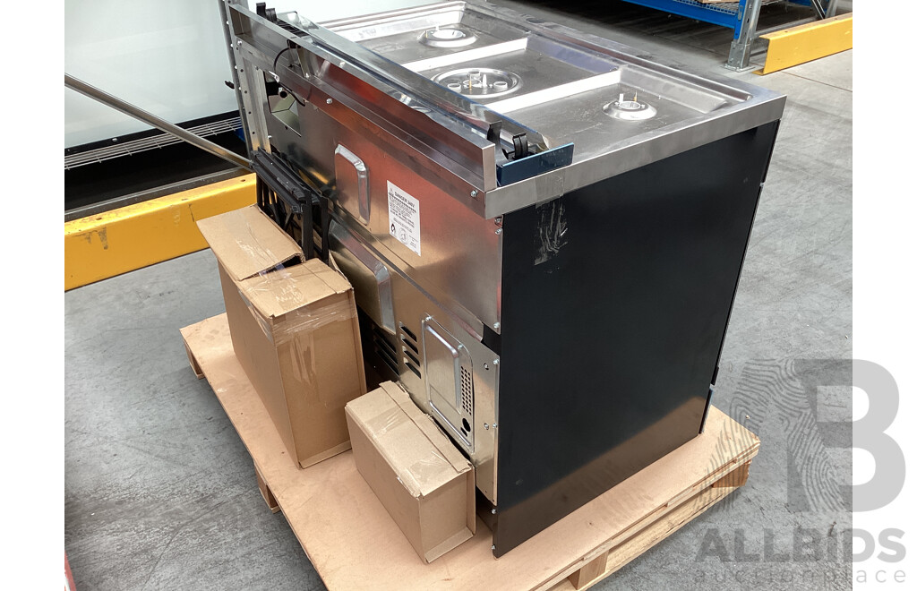 Westinghouse 900mm Dual Fuel Pyrolytic Freestanding Oven with AirFry - Dark Stainless Steel - ORP $4,699