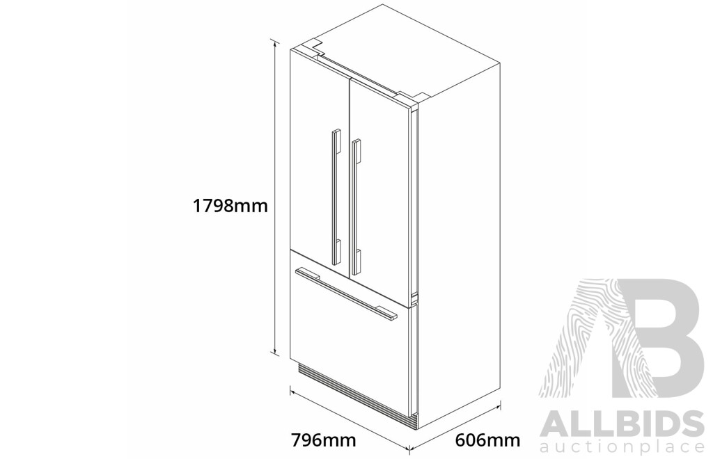 Fisher & Paykel 80cm Series 7 Integrated French Door Refrigerator (RS80A1) - ORP $5,799