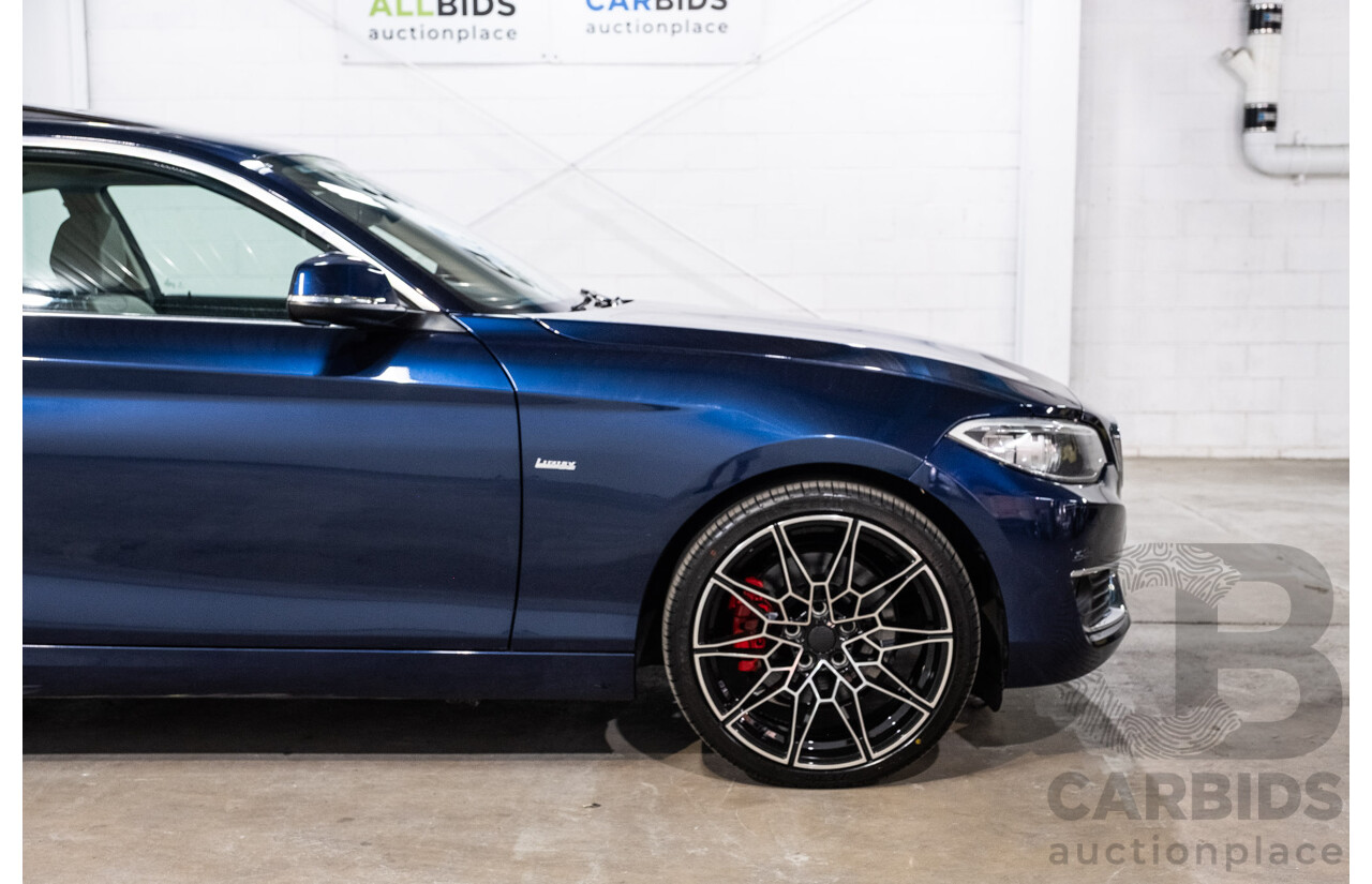 09/2017 BMW 230i Luxury Line (RWD) F22 MY17 2d Coupe Deep Sea Blue Metallic Turbo 2.0L