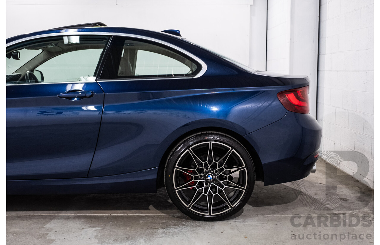 09/2017 BMW 230i Luxury Line (RWD) F22 MY17 2d Coupe Deep Sea Blue Metallic Turbo 2.0L