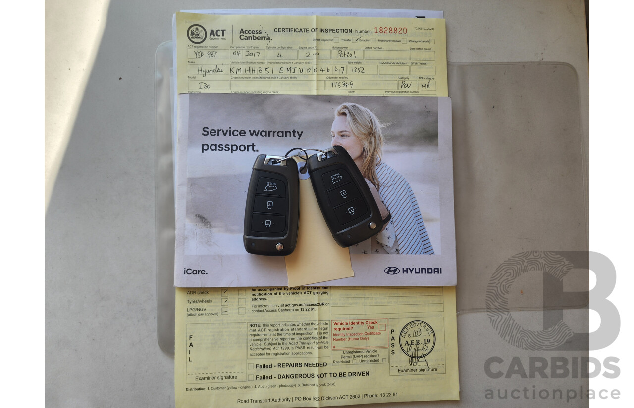 4/2017 Hyundai i30 Active PD MY17 5d Hatchback Blue 2.0L