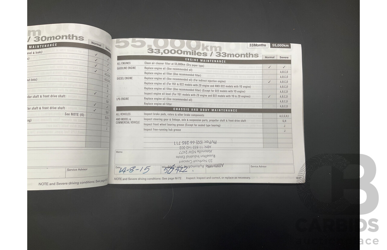 5/2013 Nissan Navara DX (4x2) D22 SERIES 5 C/Chas Polar White Turbo Diesel 2.5L