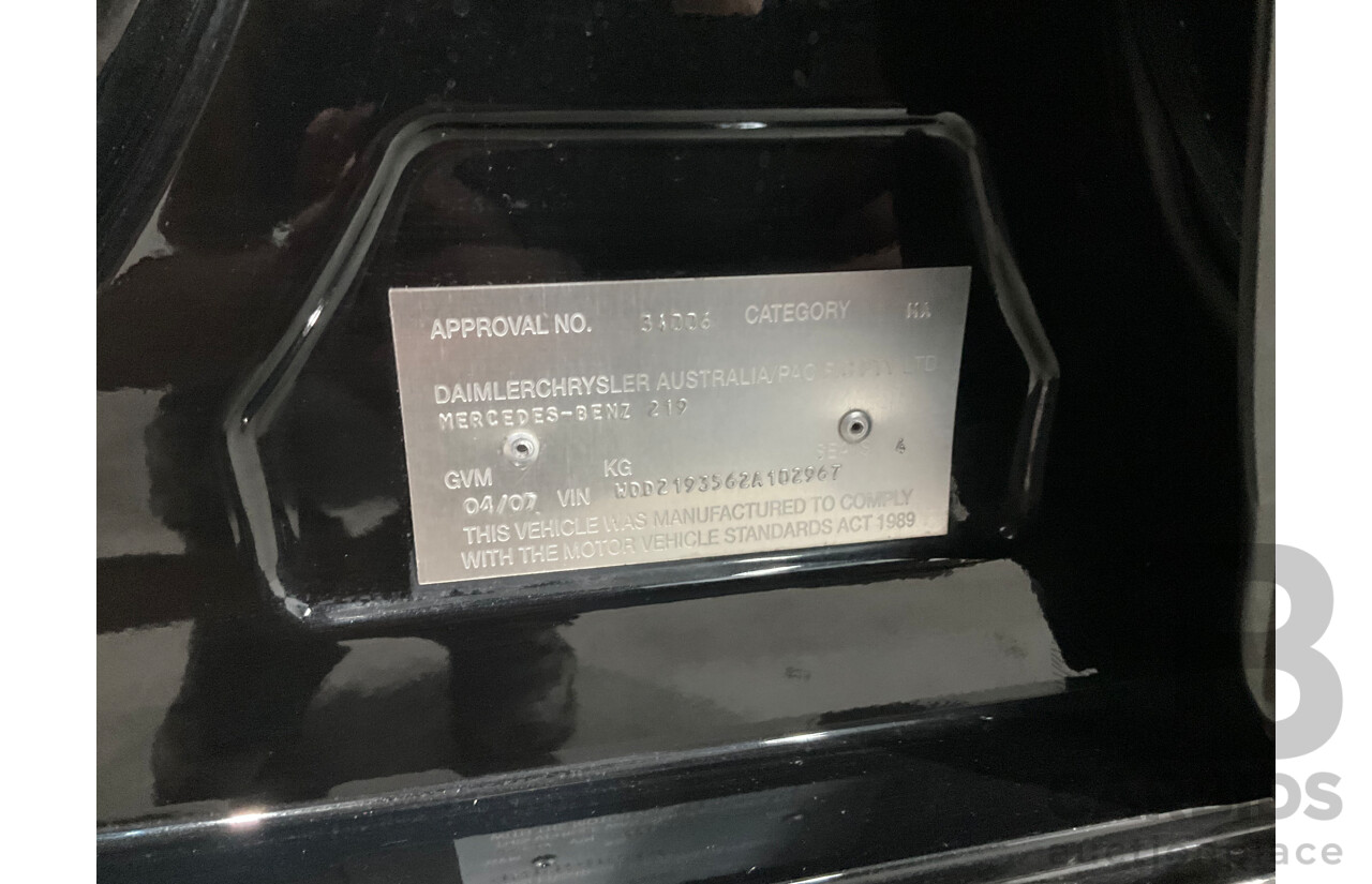 4/2007 Mercedes-Benz CLS 350 219 4d Coupe Obsidian Black Metallic V6 3.5L