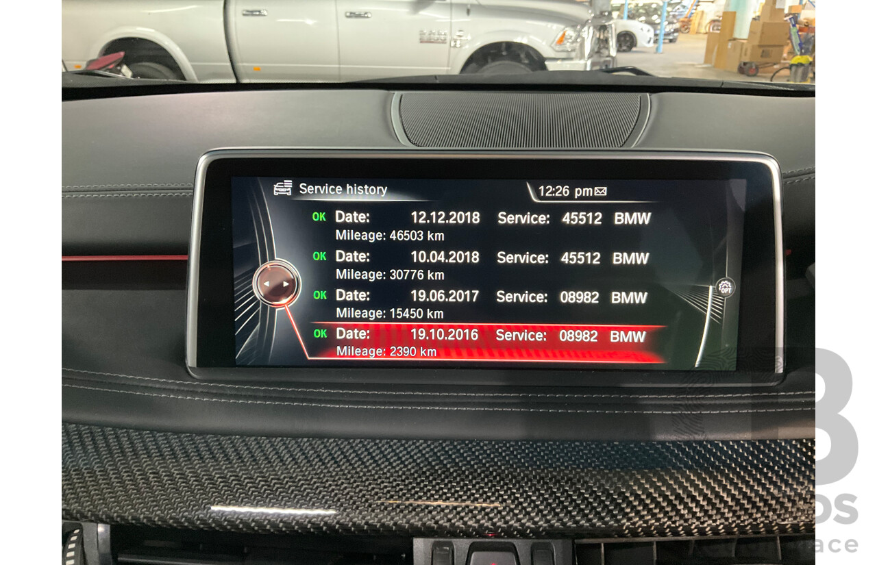 08/2016 BMW X5 M (AWD) F85 MY16 4d Wagon Black Sapphire Metallic Twin Turbo V8 4.4L