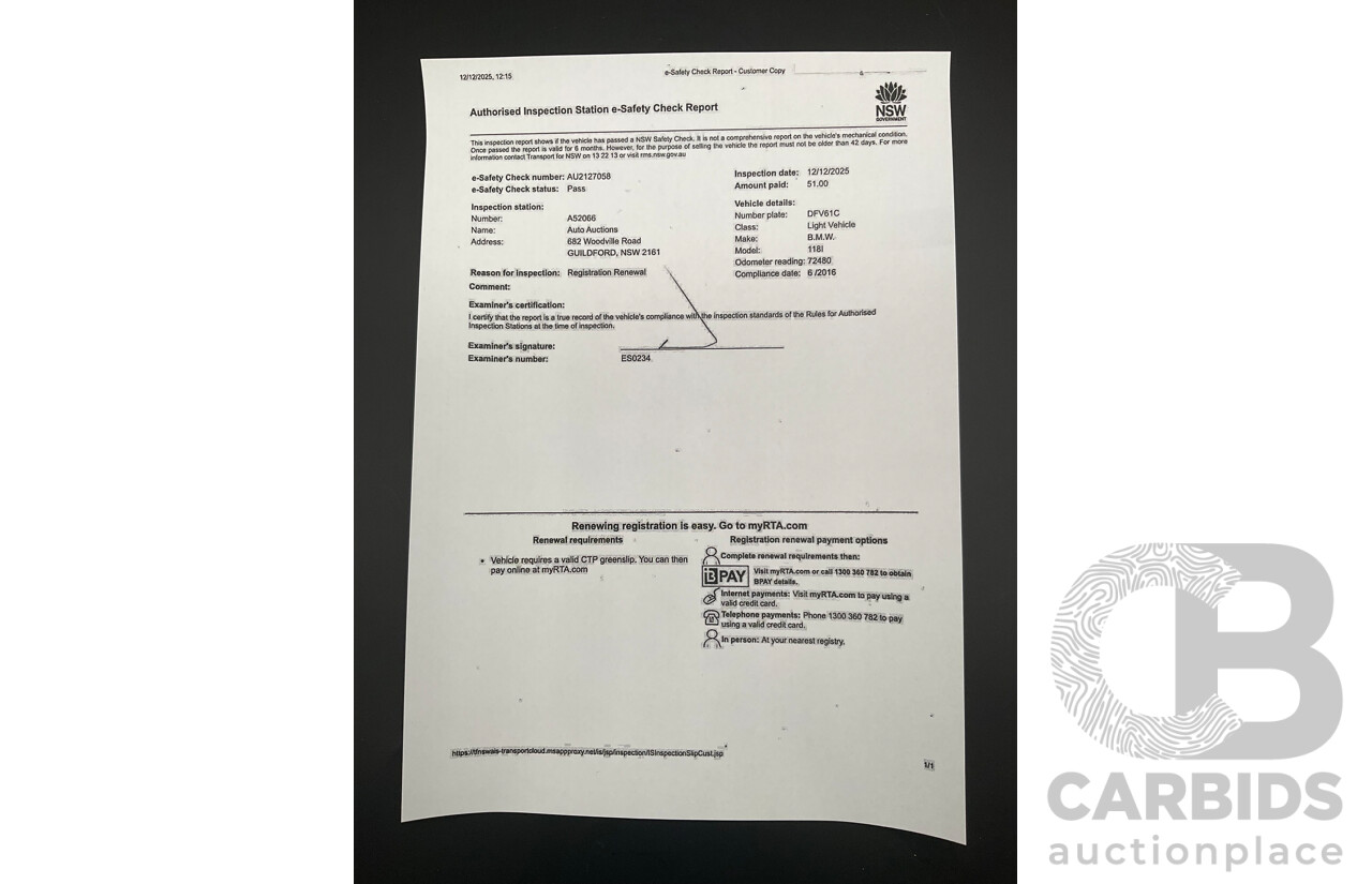 06/2016 BMW 118i Sport Line (RWD) F20 LCI 5d Hatchback Alpine White Turbo 1.5L